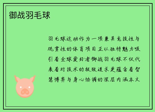 御战羽毛球