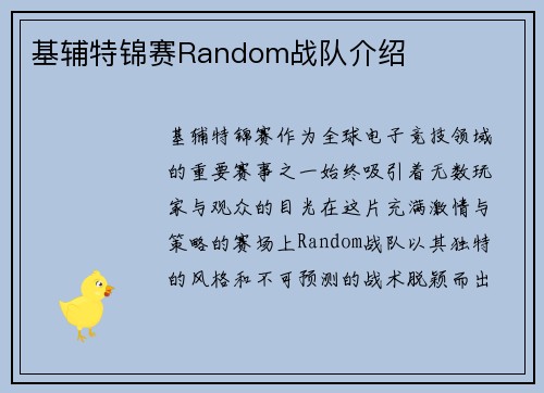 基辅特锦赛Random战队介绍